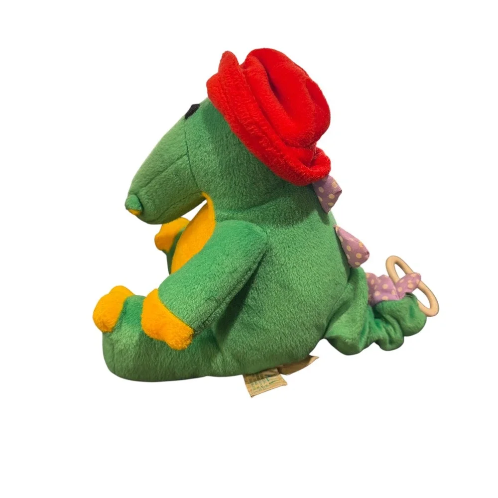 Russ Berrie Allie Alligator Musical Plush Green Yellow Red Hat‎ 5826 Vintage 9